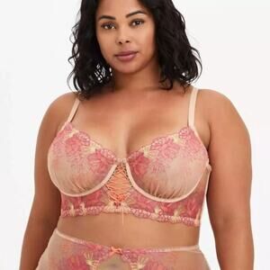 NWT Torrid Multicolor Floral Mesh Embroidered Underwire Bra Size 00 Medium 10